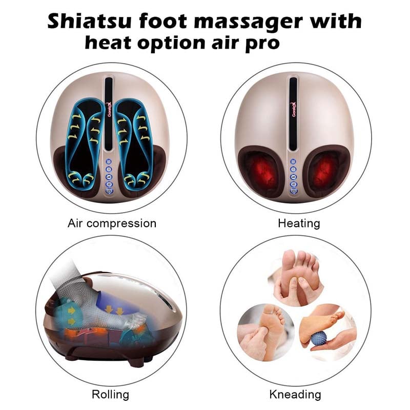 Electric Heated Foot Massager, Shiatsu Deep Kneading Plantar Feet Massage Machine for Pain Foot Muscle Relief with Auto-Off Timer