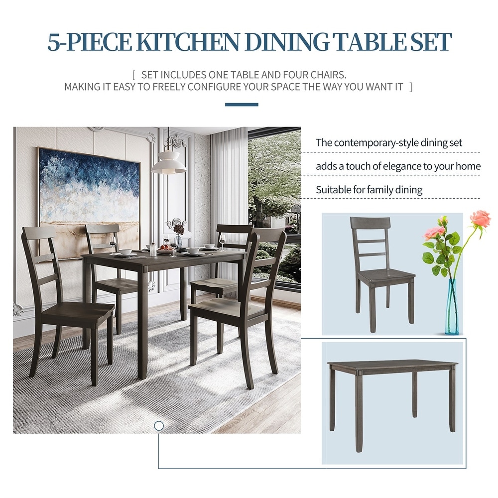 Harper   Bright Designs 5 piece Wood Dining Set