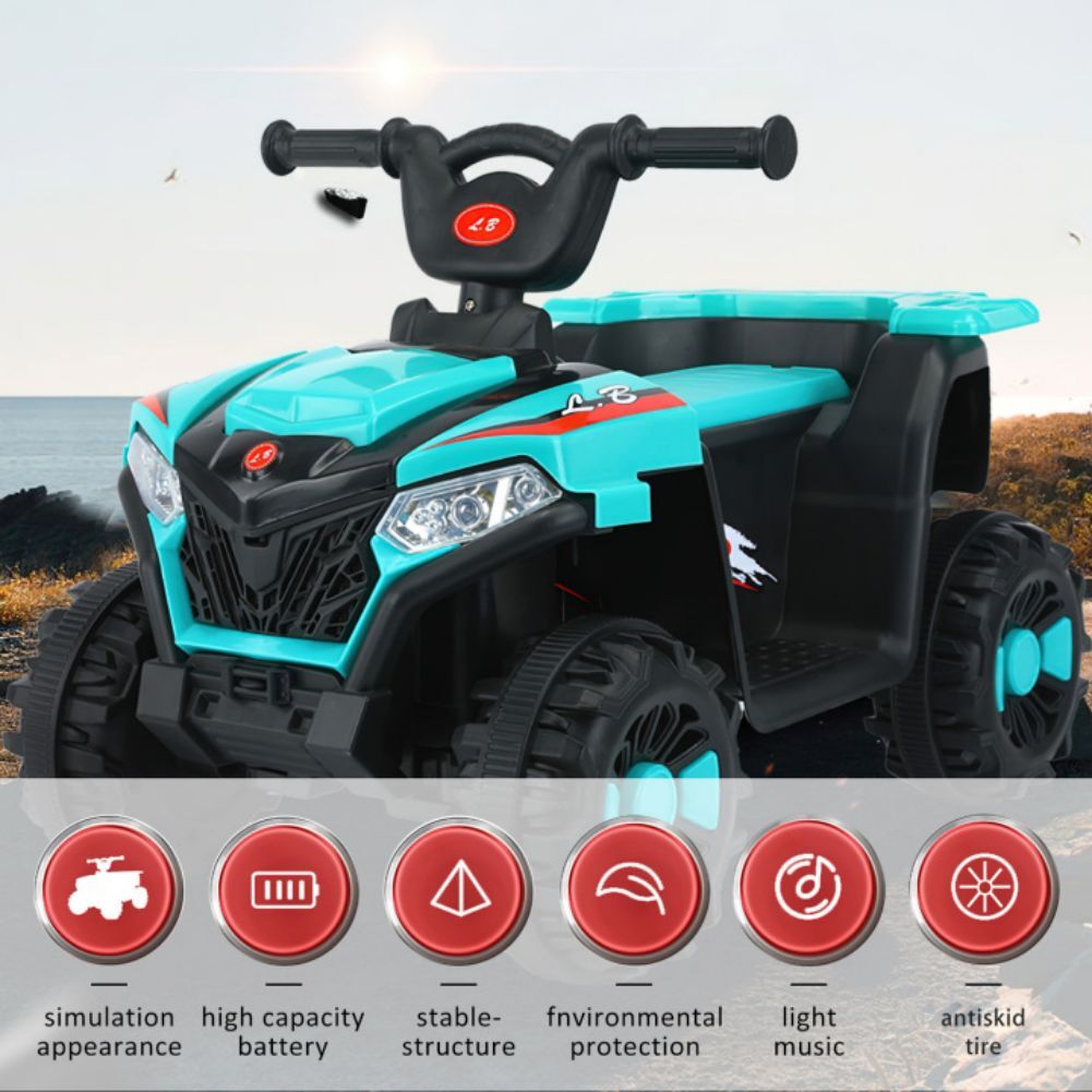 Cmgb 6V Electric Beach Car,ATV Electric Vehicles for kid,4-Wheeler Quad Car Toy,4.5 km/h Max Speed,with Radio.