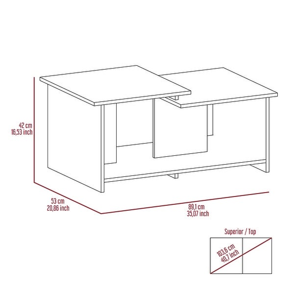 Minimalist Style Coffee Table with Lower Open Shelf for iving Room， Home， Office -Espresso， Easy Assemble