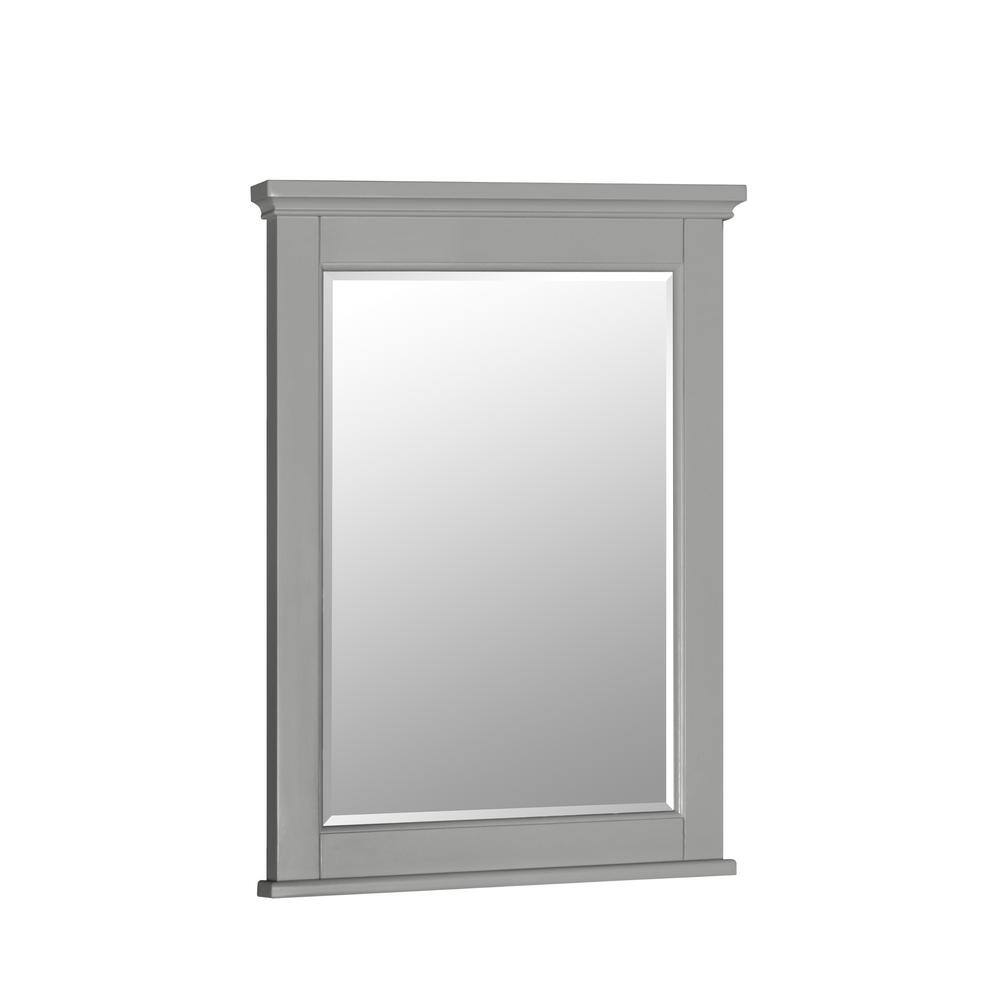 Home Decorators Collection Grayson 24 in. W x 32 in. H Rectangular Wood Framed Wall Bathroom Vanity Mirror in Storm Gray 20305-M24-ST