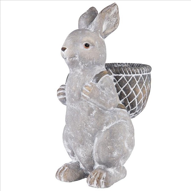 Design Toscano Bunny With Basket Bearing Gifts Easter Rabbit Statue