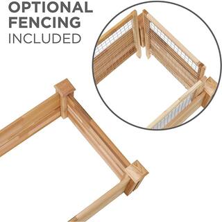 JUMBL Raised Garden Bed 48 in. x 48 in. x 10 in. Elevated Canadian Cedar Wood Herb Garden planter JUM104848