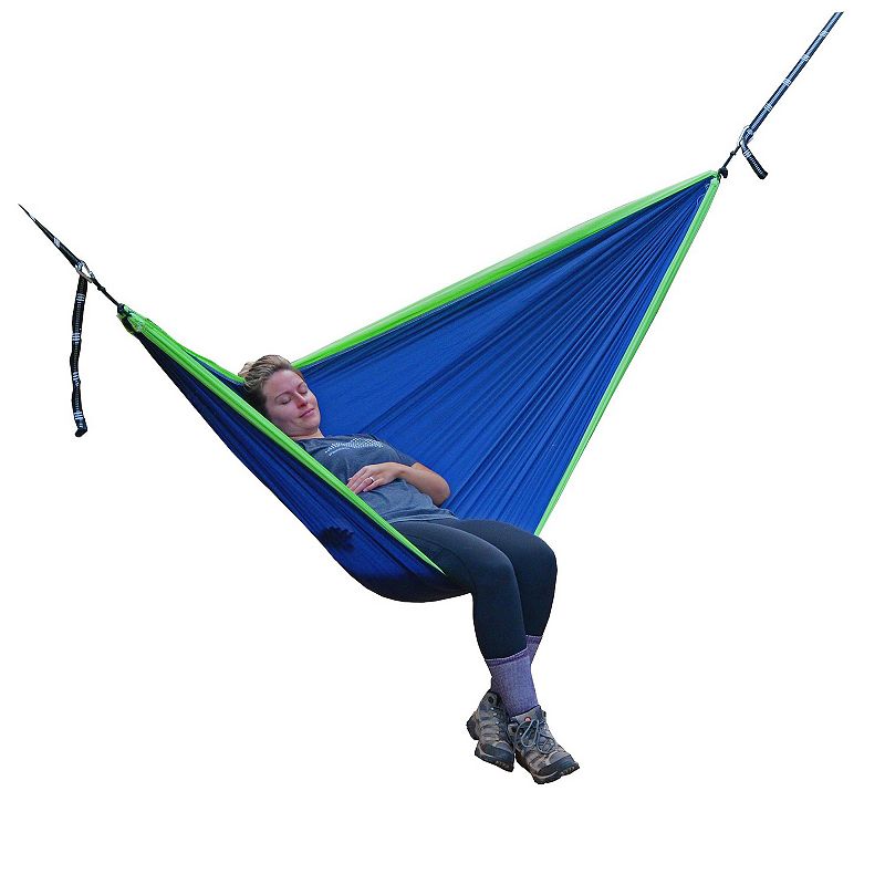 118 Green and Blue Polyester Traveler Camping Hammock