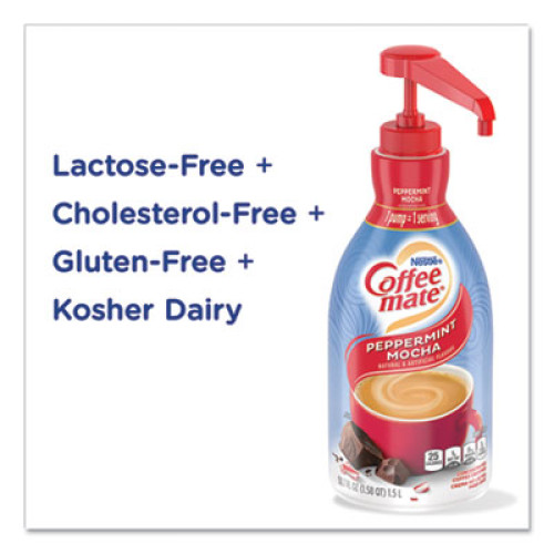 Coffee-mate Liquid Coffee Creamer， Peppermint Mocha， 1500mL Pump Bottle (29600)