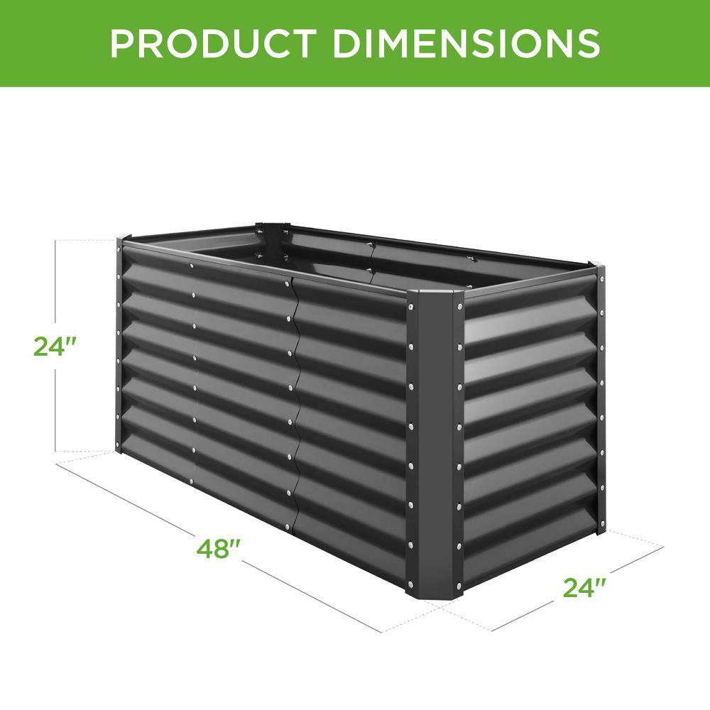 Best Choice Products 4 ft. x 2 ft. x 2 ft. Charcoal Outdoor Steel Raised Garden Bed Planter Box for Vegetables Flowers Herbs SKY6637