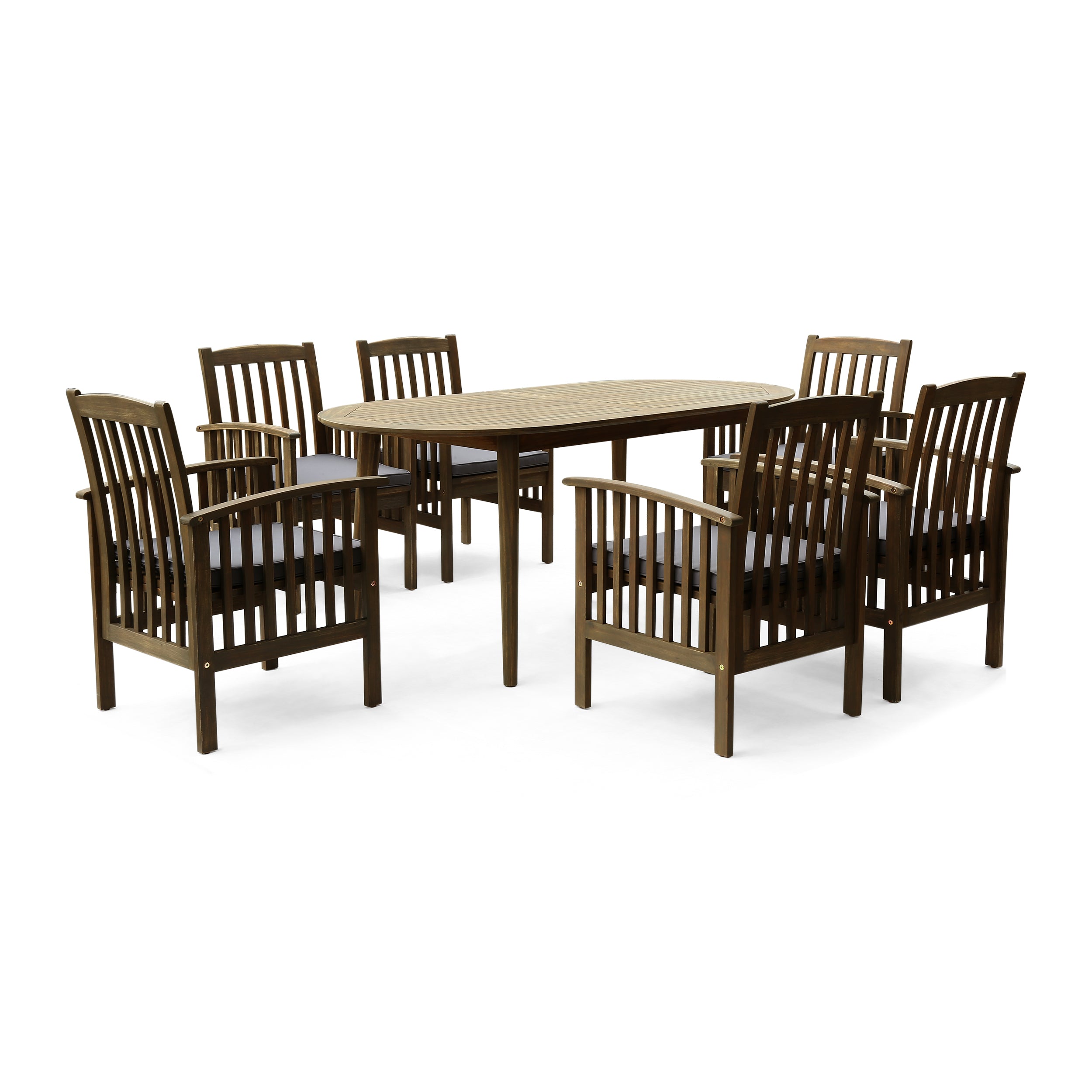 Spring Acacia Patio Dining Set, 6-Seater, 71