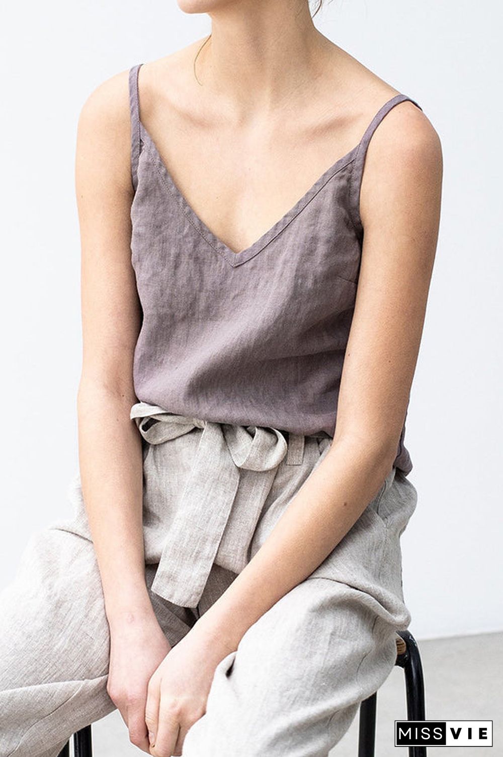 Solid Linen Tank Top