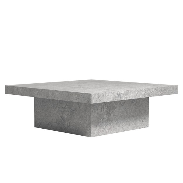 Galano Carmelo 35 4 In Square Wood Top Coffee Table In Concrete Gray Cement Gray