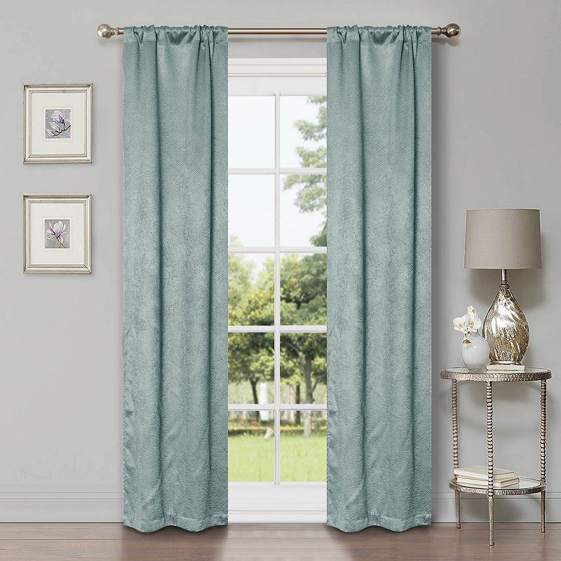 Superior Geometric Wave Insulated Thermal Blackout Rod Pocket Curtain Set