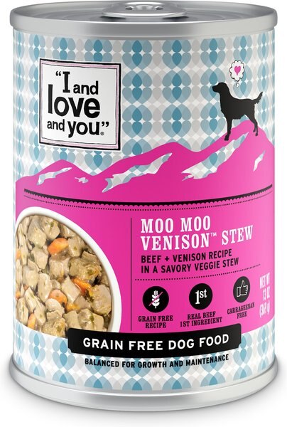 I and Love and You Moo Moo Venison Stew Grain-Free Canned Dog Food