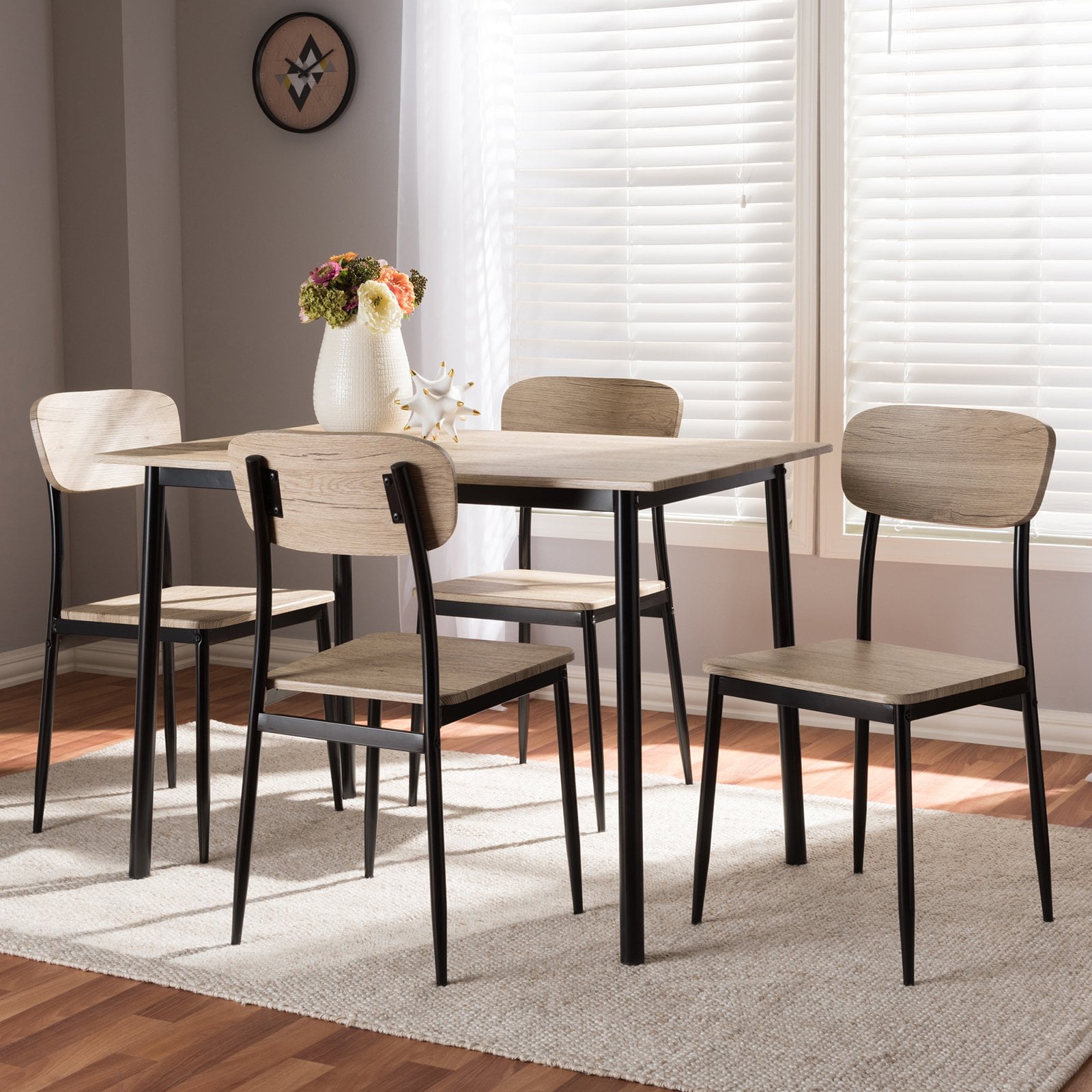 Baxton Studio Honore 5 Piece Dining Table Set