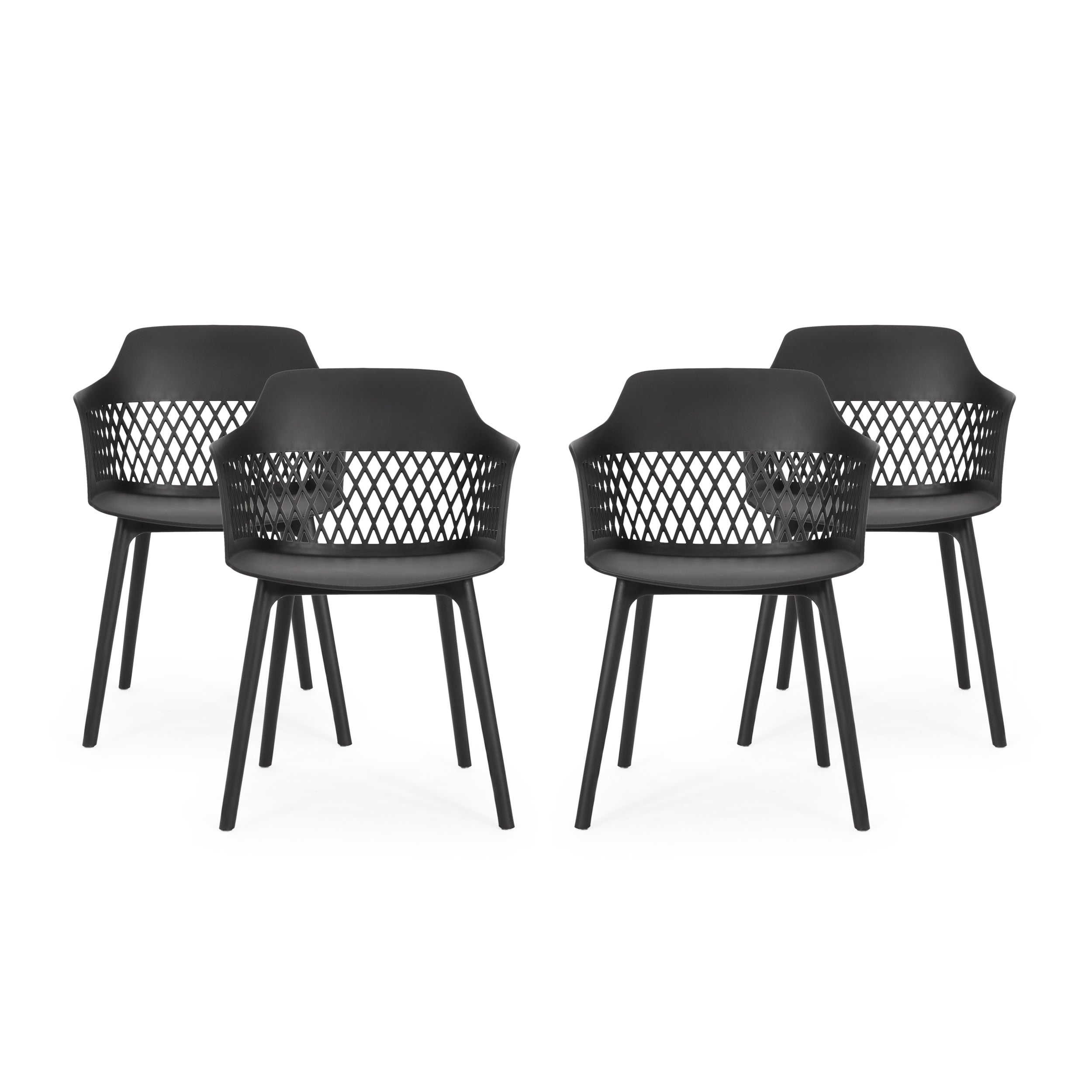 Airyanna Outdoor Modern Dining Chair (Set of 4)