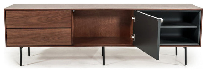 Liesa Modrest Walnut and Gray Tv Stand   Transitional   Entertainment Centers And Tv Stands   by V.S.D Furniture  Houzz