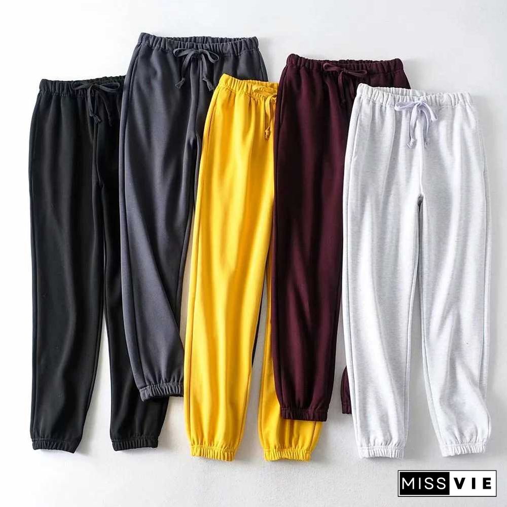 Comfortable Knit High Waisted Workout Jogger Sweatpants