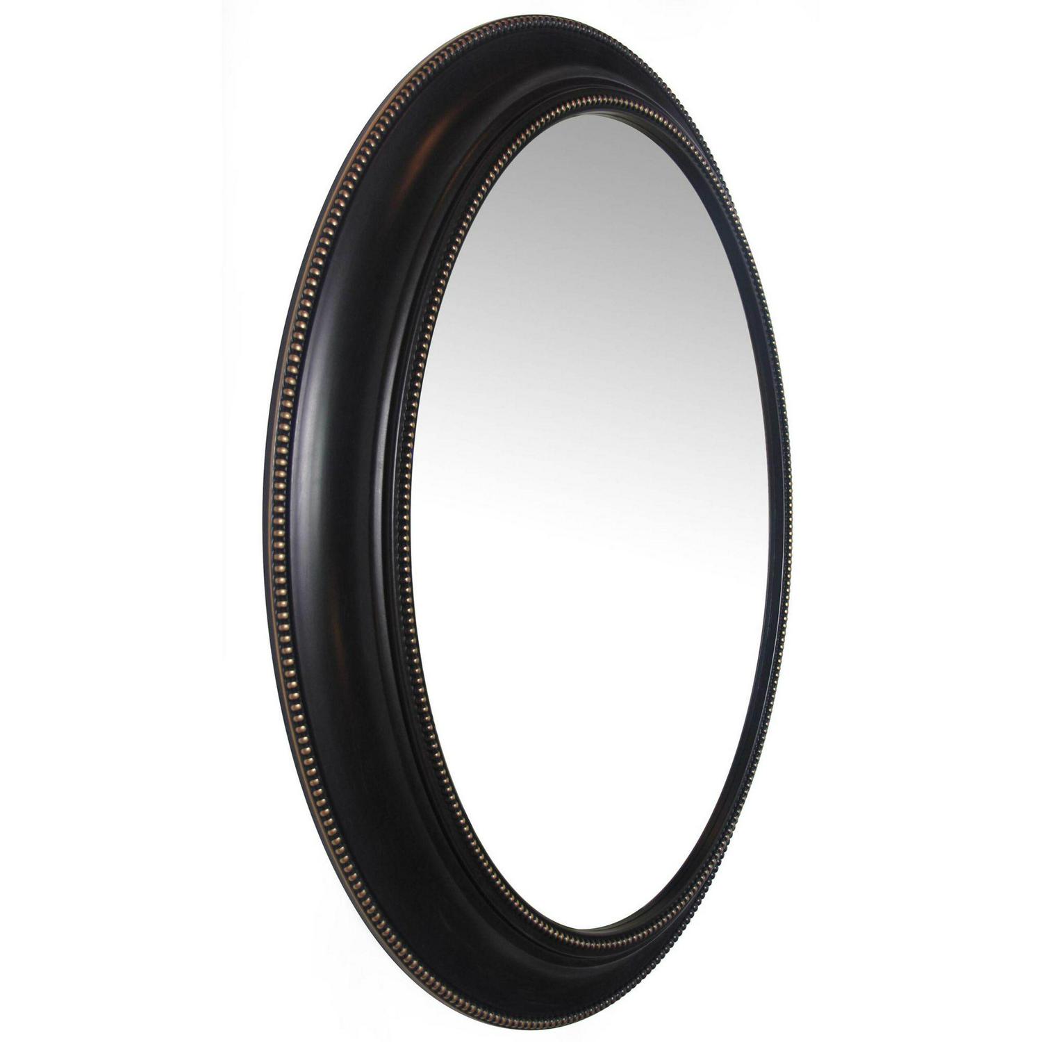 Infinity Instruments Sonore Black and Gold Oval Transitional 30inch Wall Mirror  Crowdfused