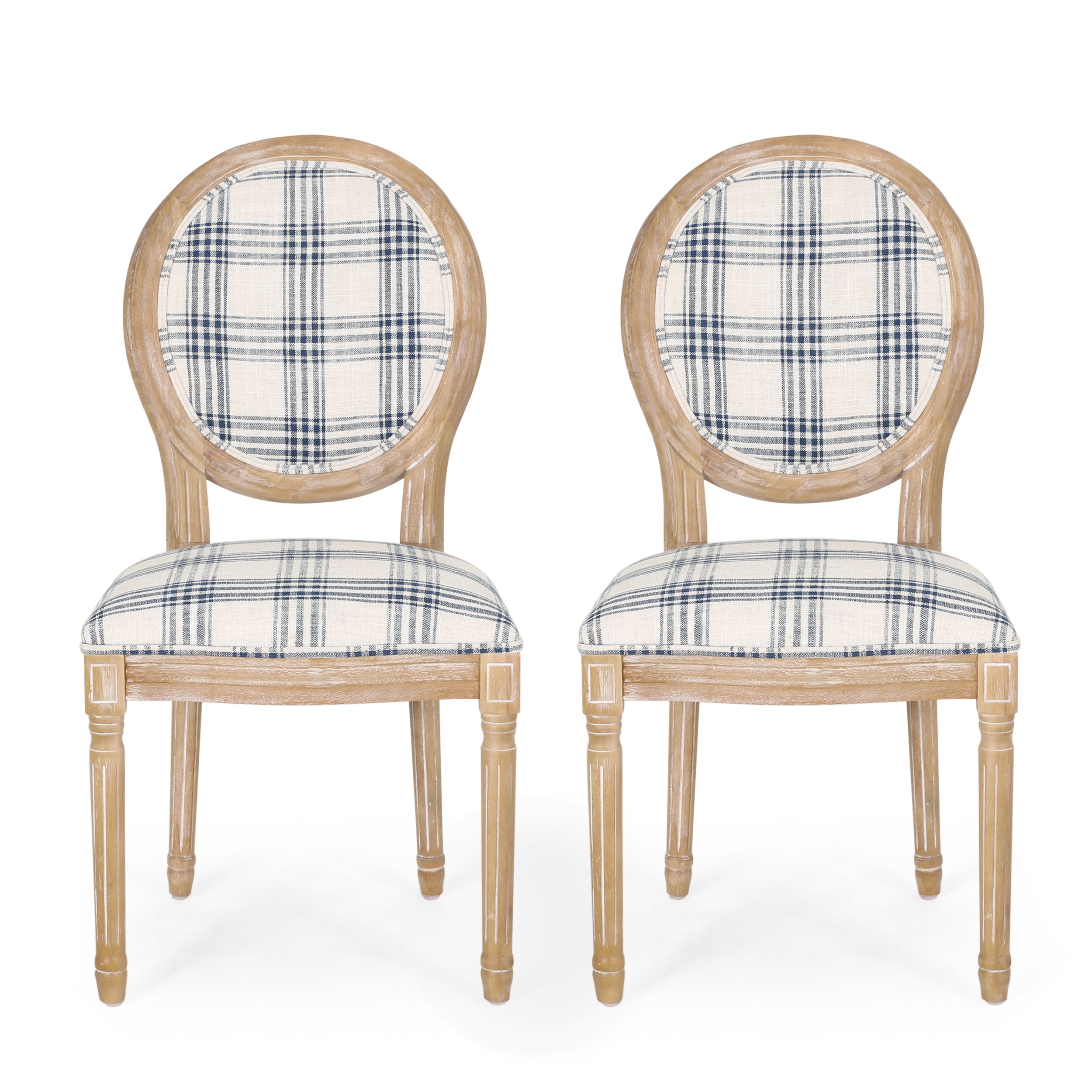 Lariya French Country Fabric Dining Chairs