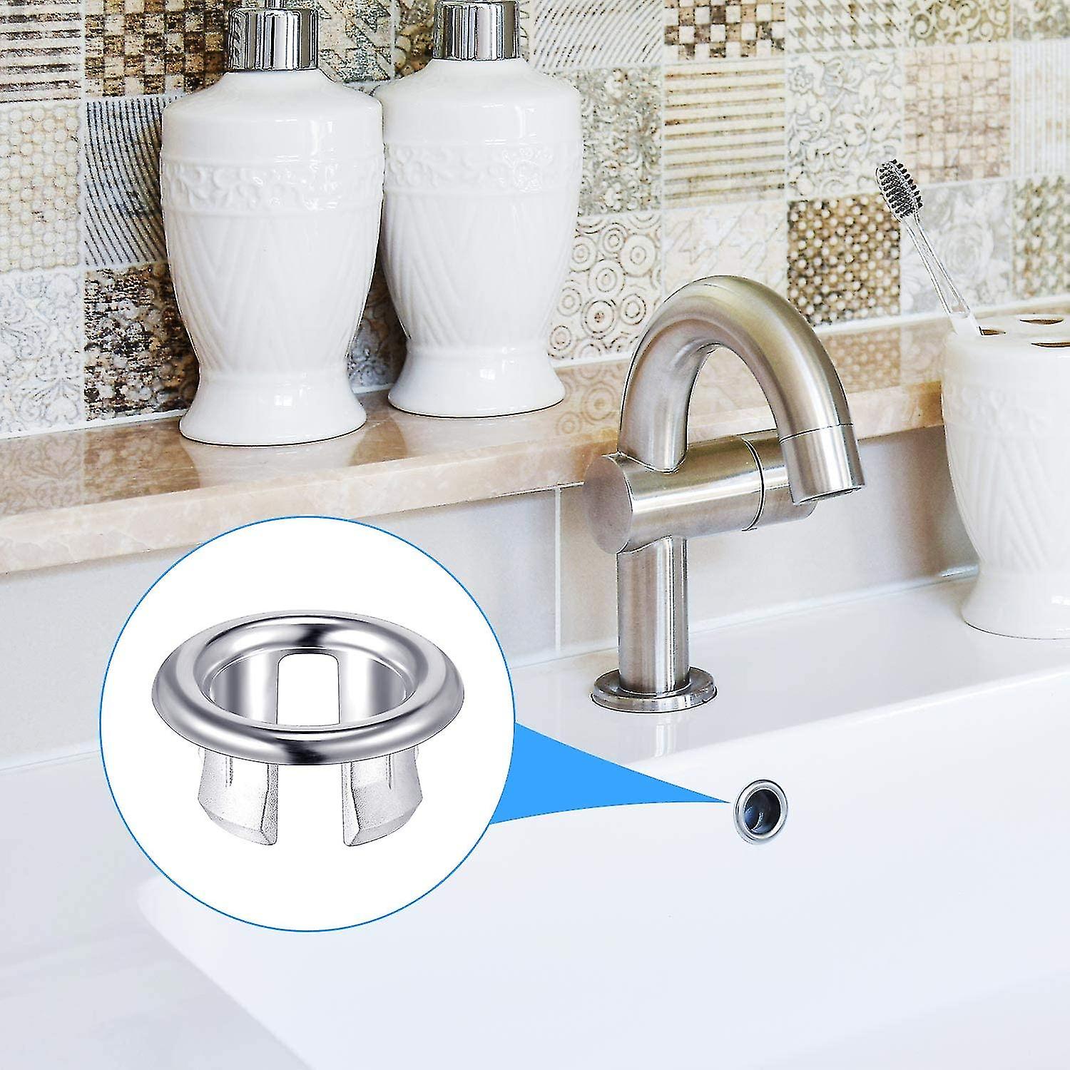 Other Sink Accessory 6 Pieces Sink Overflow Rings， Decorative Kitchen Bathroom Sink Round Overflow Overflow Cover Drain Plug Lid Insert Hole Scrollsqy