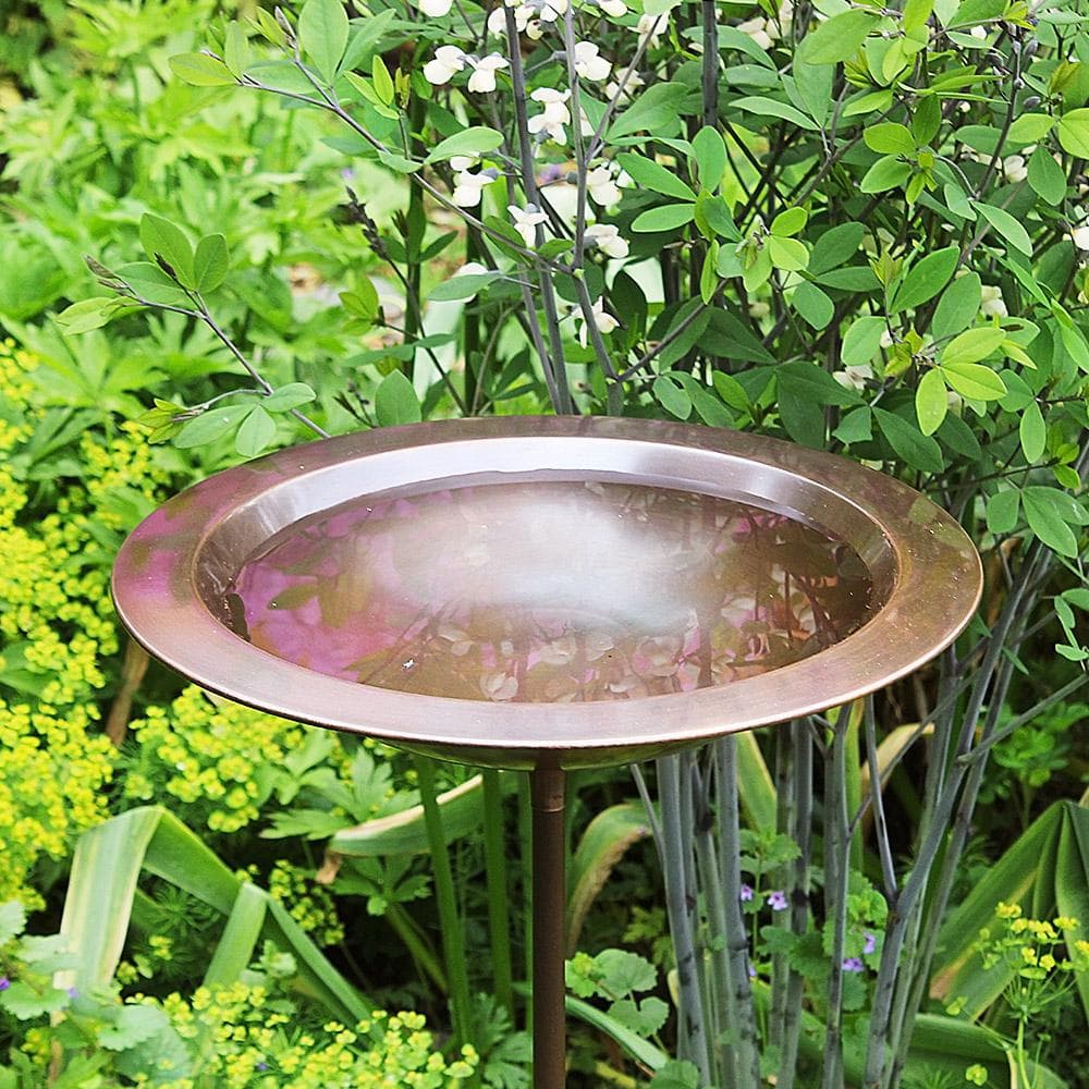 Achla Designs 12.75 in. Dia Antique Copper Classic II Birdbath with Stake BB-05-S