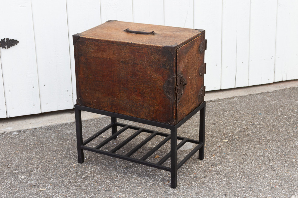 19th Century Leather Tansu Side Table   Rustic   Side Tables And End Tables   by De cor  Houzz