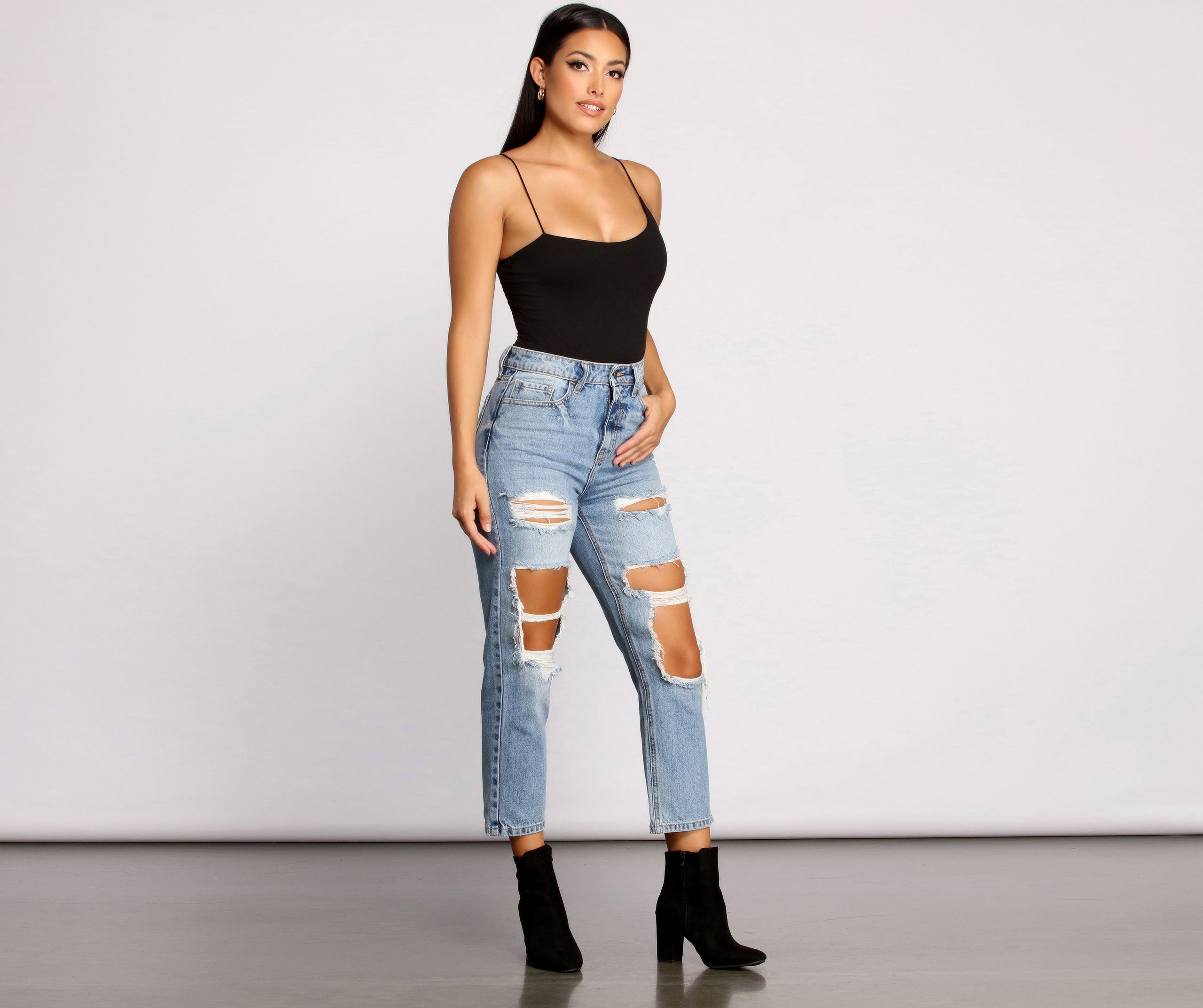 Keeping Knit Basic Asymmetrical Strap Bodysuit