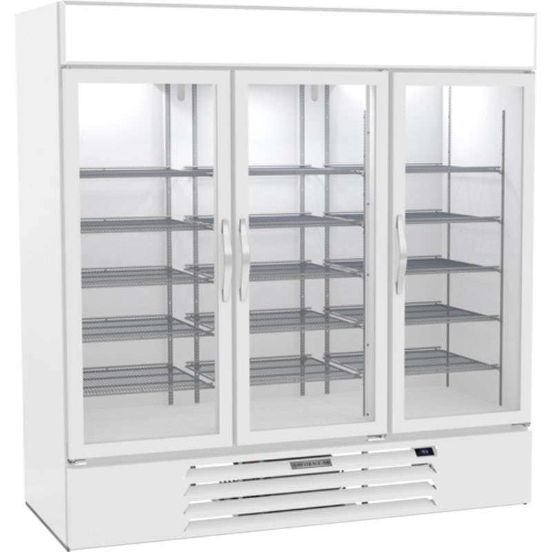 Beverage-Air MMF72HC-5-W Reach-In Freezer Merchandiser， 3-Section， White， 68.5 cu. ft.