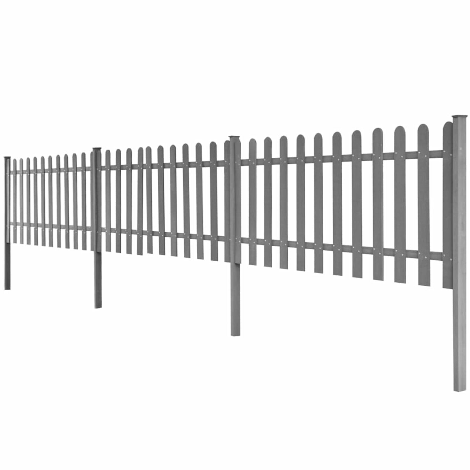 ikayaa Picket Fence with Posts 3 pcs WPC 236.2"x23.6"