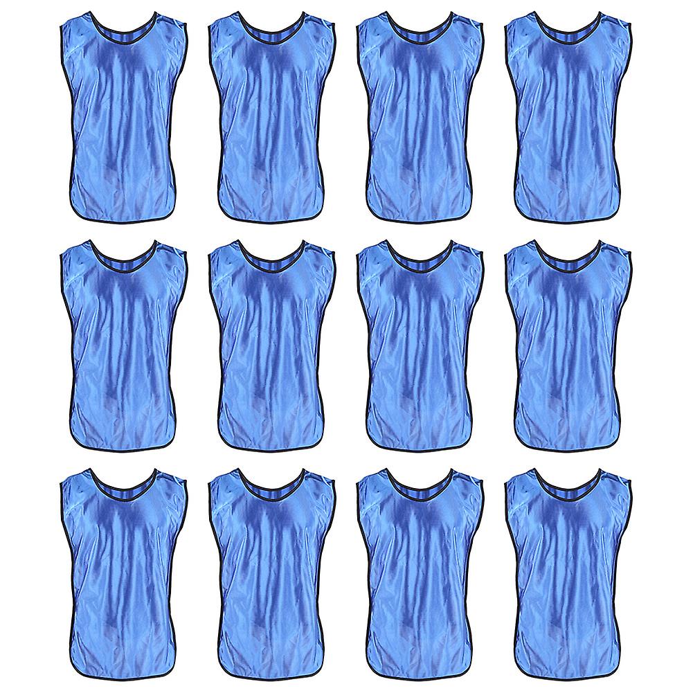 12pcs Adult Training Vest Skinfriendly Team Practice Pinnies Free Size For Soccer Basketball Sports