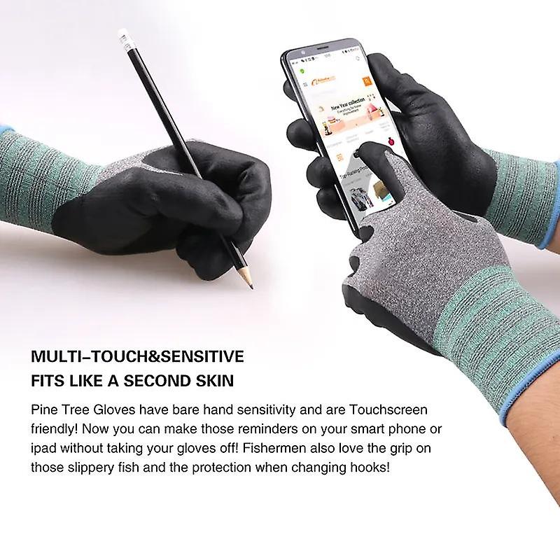 Gmg - Touchscreen Work Gloves， Safety Gloves For Fishing， Gardening， Mechanics， For Women And Men， Nitrile  3 Pairs W12691499