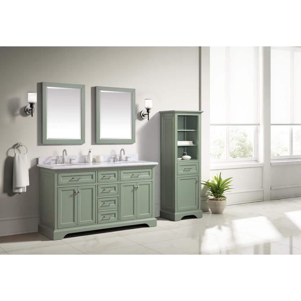 Home Decorators Collection Windlowe 22 in W x 16 in D x 65 in H Floor Linen Tower in Sea Green