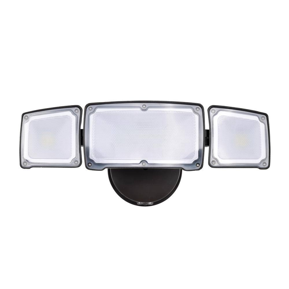 AWSENS 3-Light Bronze Outdoor Integrated LED Wall or Eave Mount Flood Light AW5083-BZ