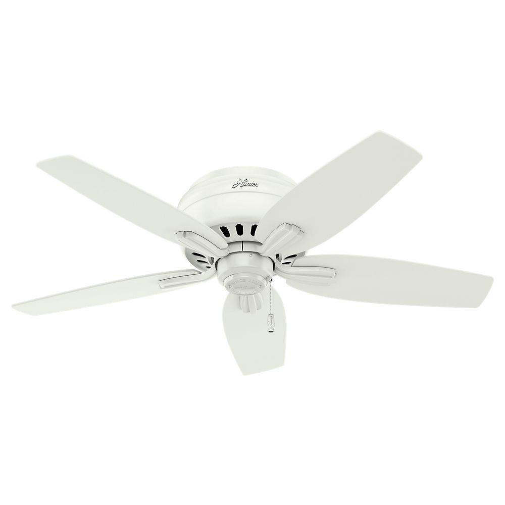 Hunter 42 Newsome Fresh White Ceiling Fan with Light Kit and Pull Chain