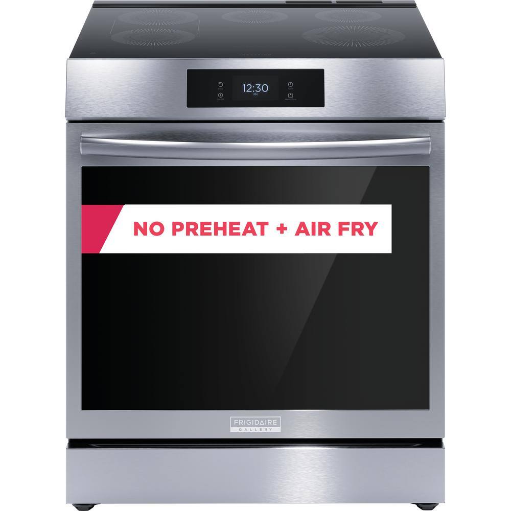 FRIGIDAIRE GALLERY 30 in. 6.2 cu. ft. 5 Element Slide-In Induction Range in Smudge-Proof Stainless Steel with Total Convection and Air Fry GCFI3060BF