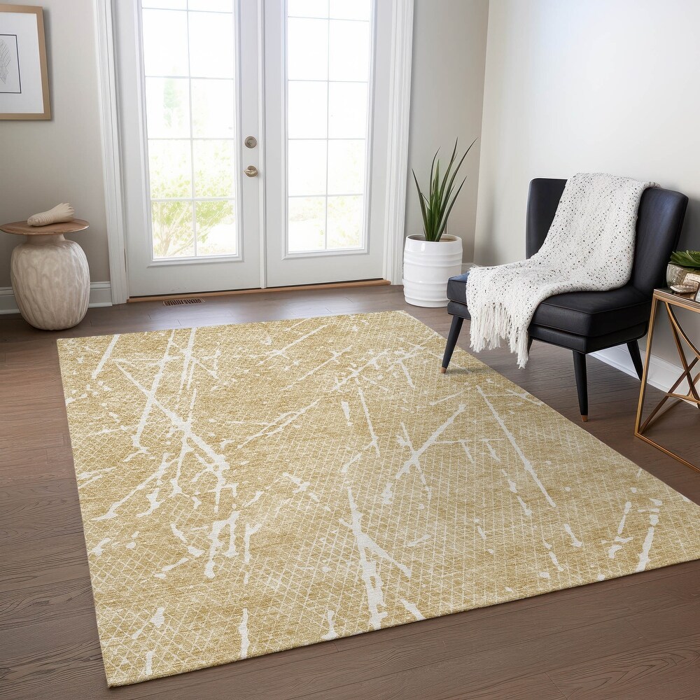 Machine Washable Indoor/ Outdoor Chantille Contemporary Crackle Rug