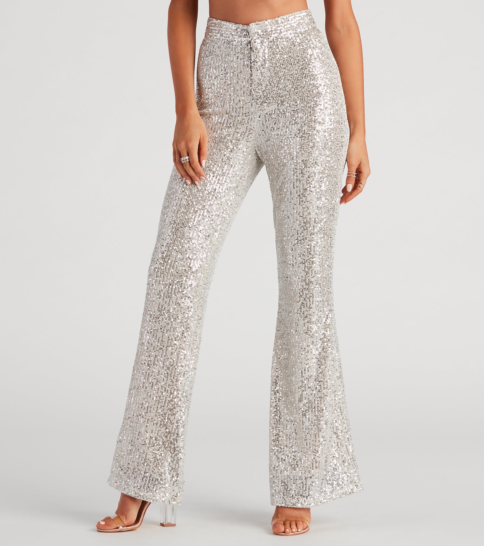 Sparkle Show Sequin Flare Pants