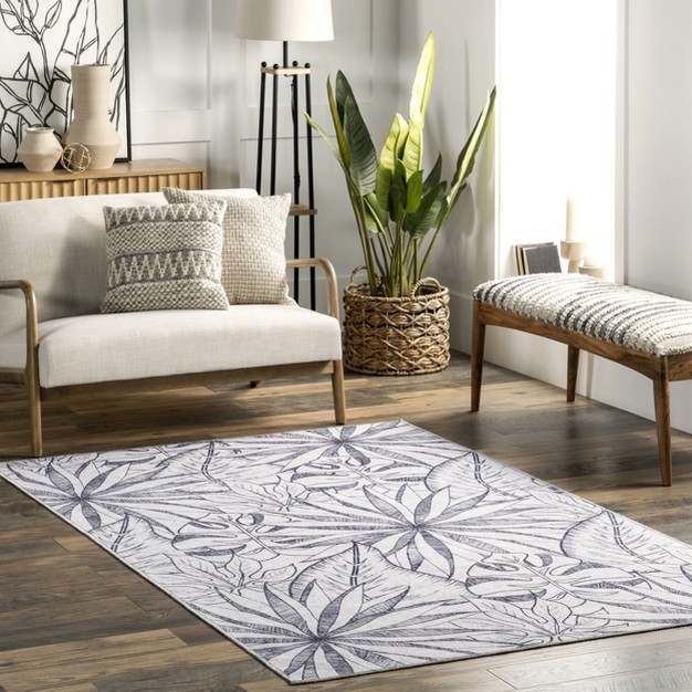 Nuloom Emilia Tropical Machine Washable Reverisble Area Rug