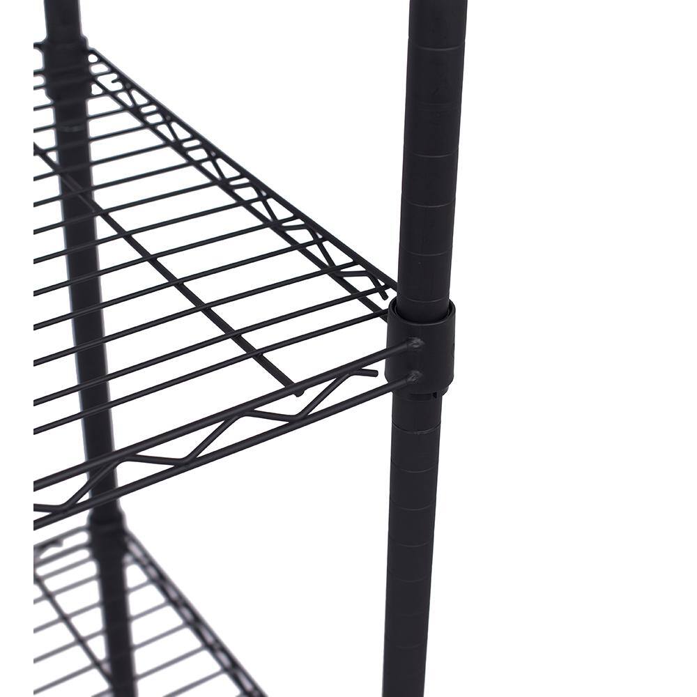 BirdRock Home Flat Black 5-Tier Heavy Duty Metal Wire Garage Storage Shelving Unit (36 in. W x 72 in. H x 18 in. D) 10003