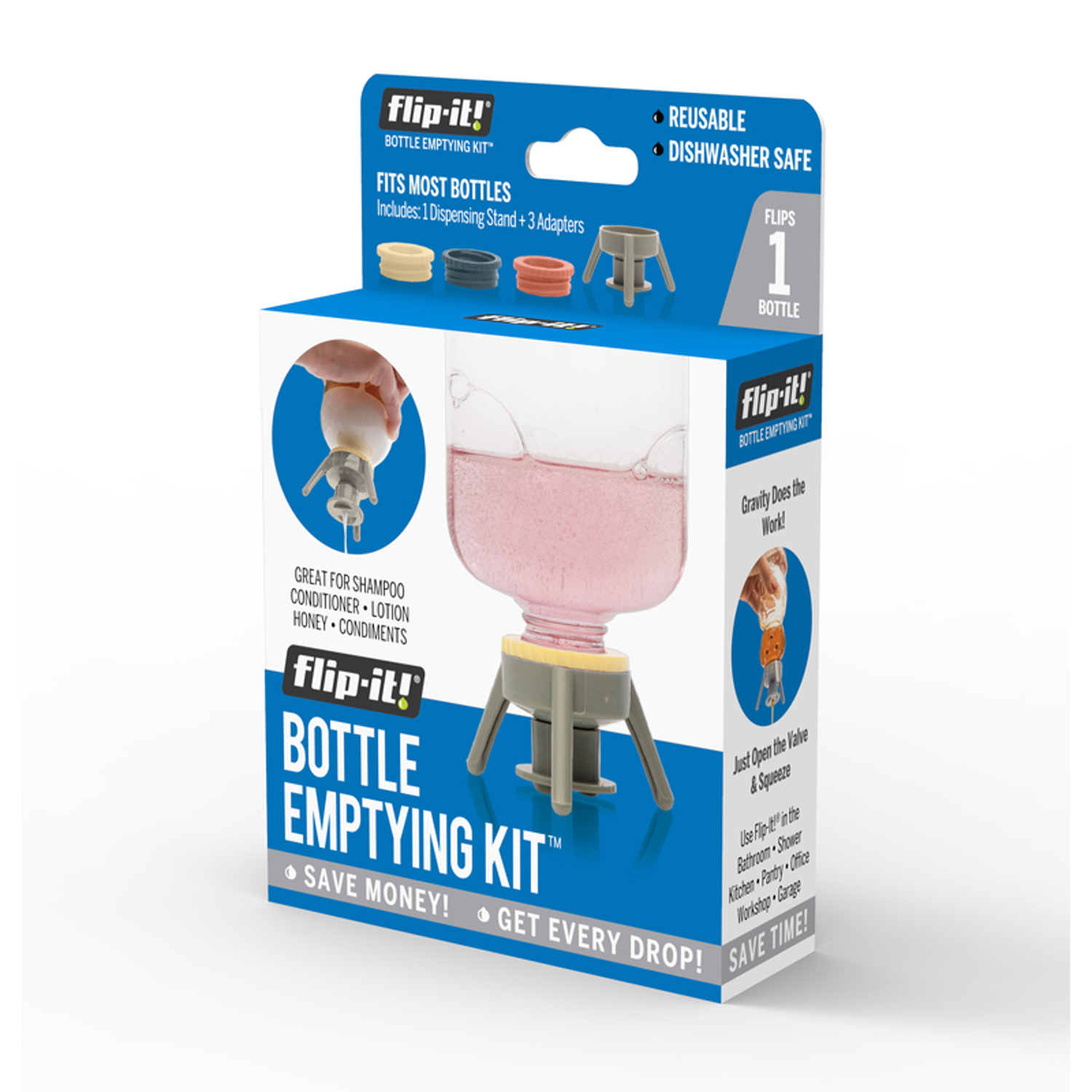 Flip-it! Gray Polypropylene Bottle Emptying Kit