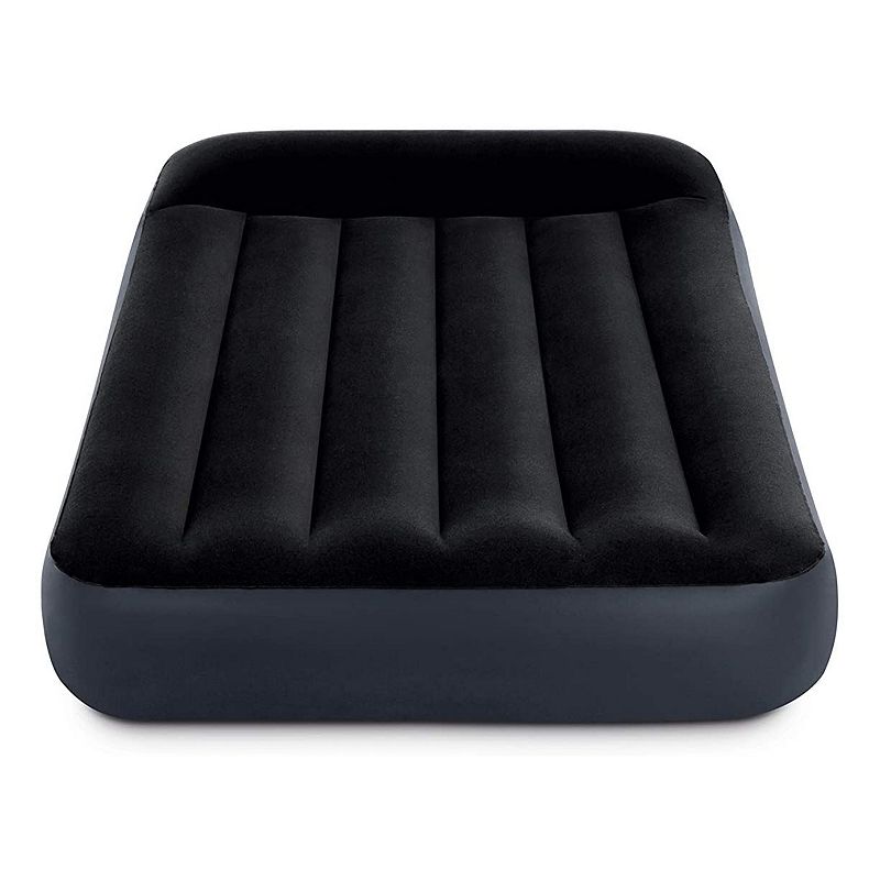 Intex Dura Pillow Rest Classic Blow Up Mattress Air Bed with Built In Pump， Twin