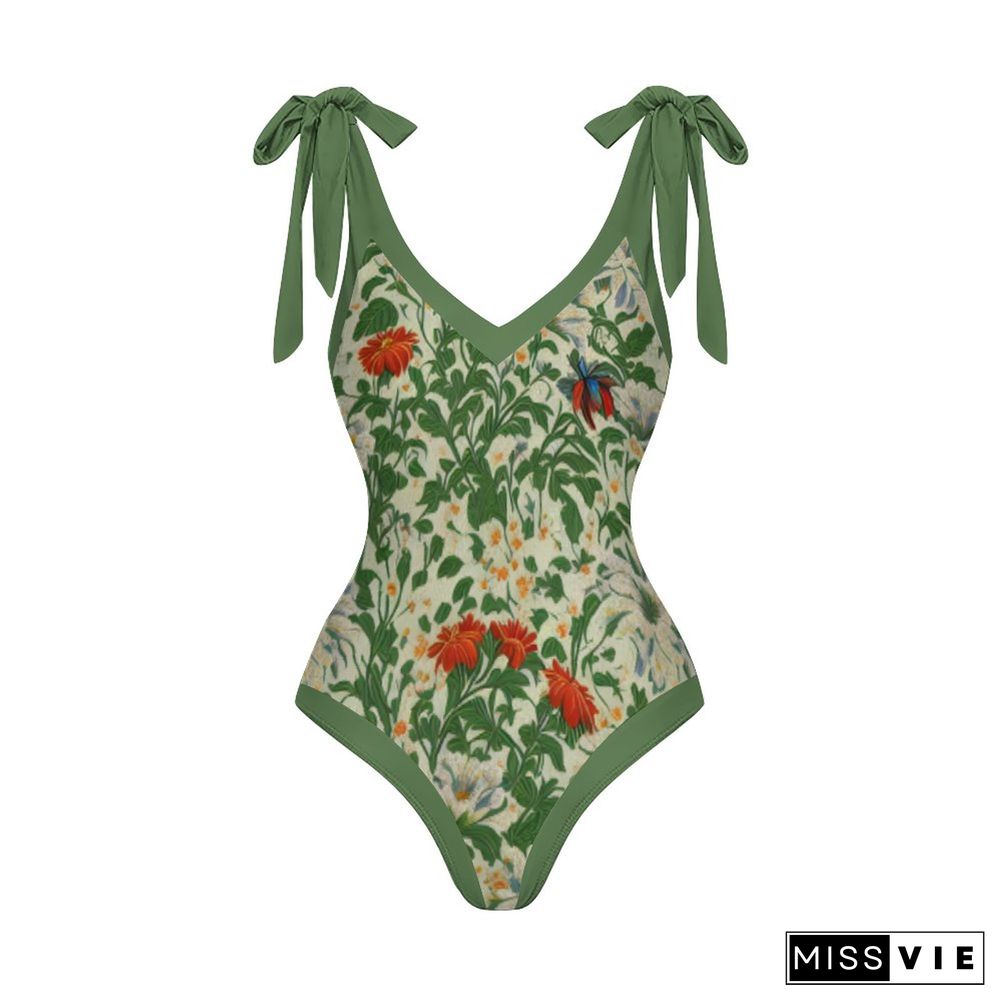 Casual Printed One Piece Swimsuit And Cover Up