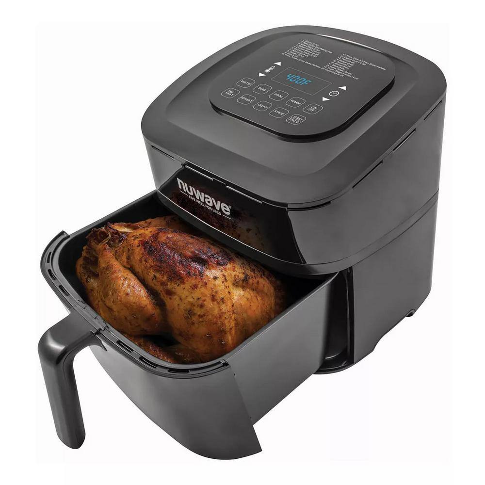 NuWave Brio 8 qt. Black Digital Air Fryer with Probe 37381