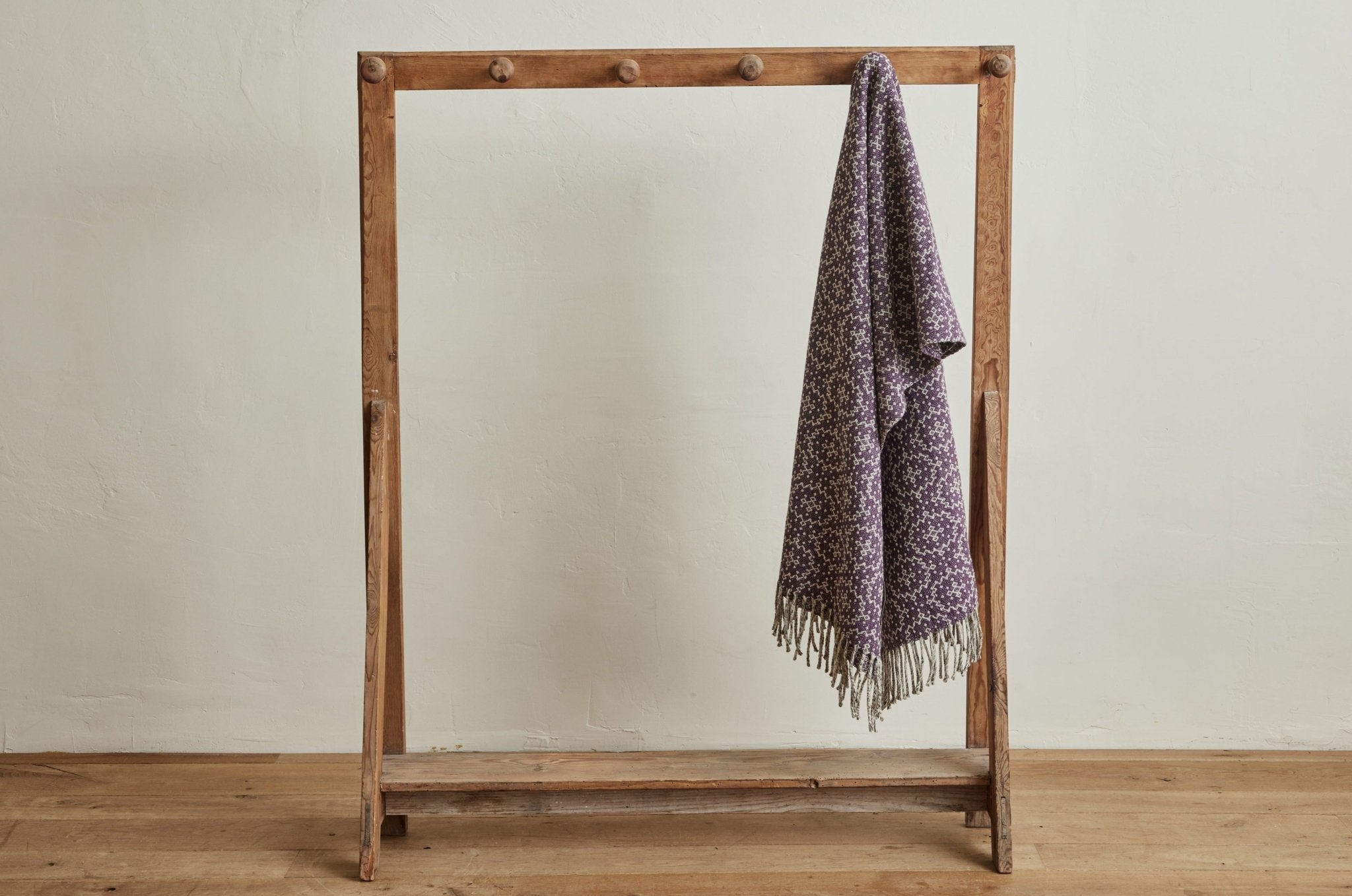 Wool Purple Jigsaw Throw Blanket