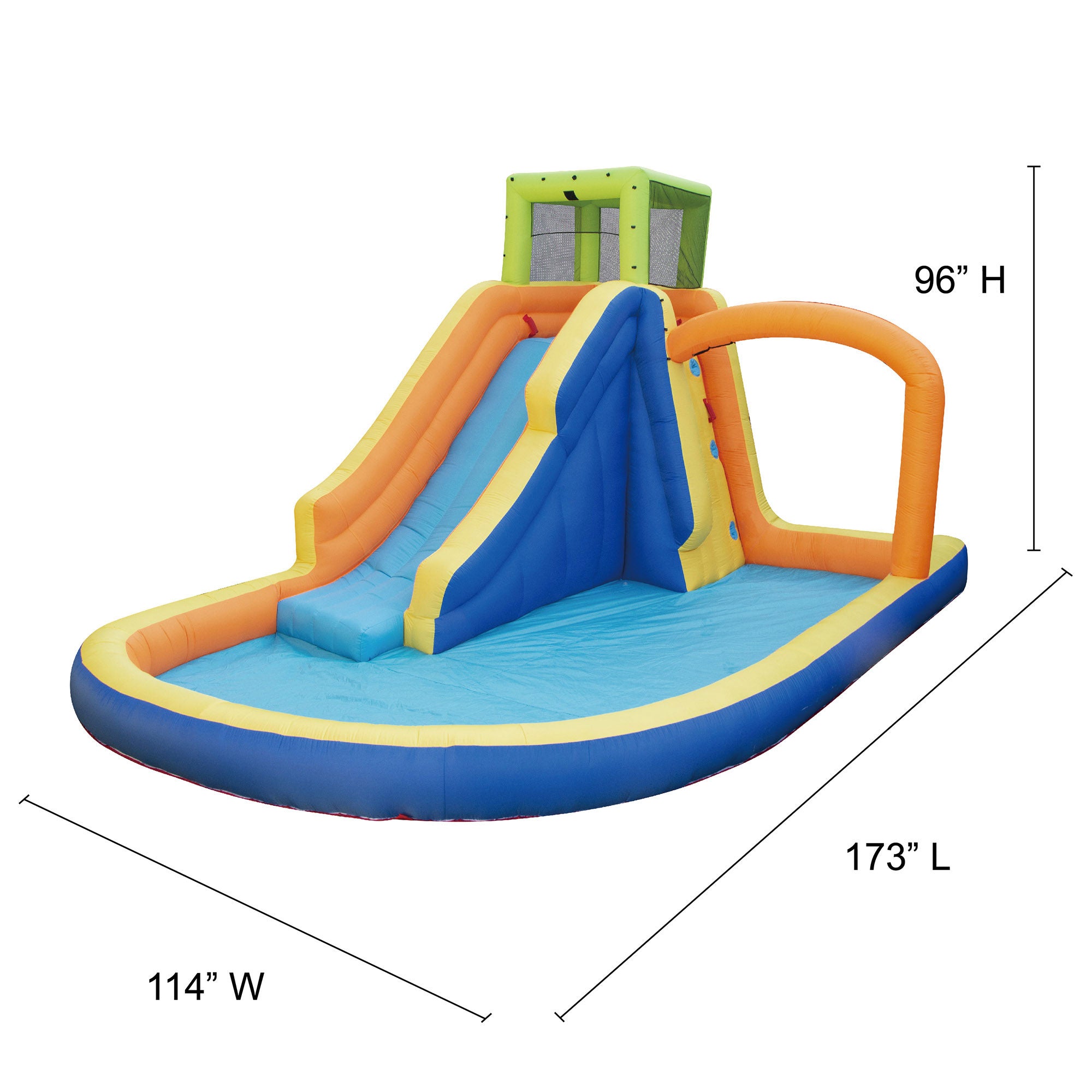 Banzai Backyard Splash Falls Water Park Inflatable Bouncer w/ Blower