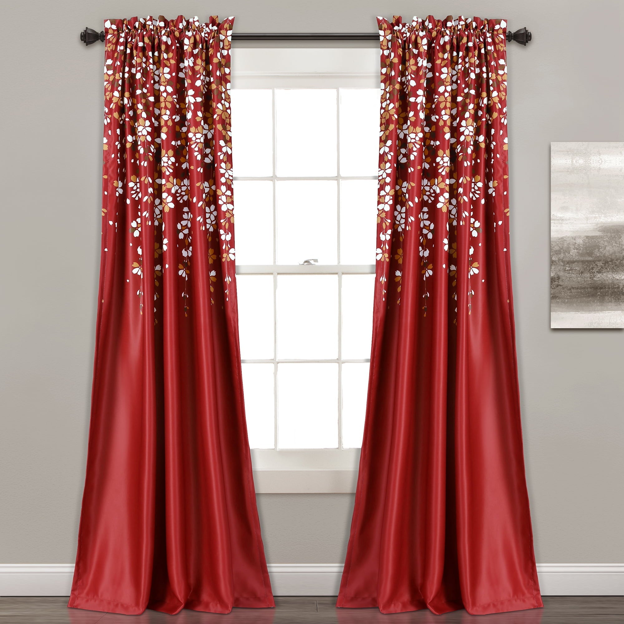 Lush Decor Weeping Flower Room Darkening Window Curtain