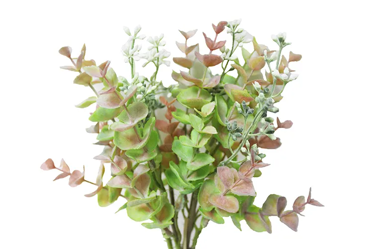 Manufacturer wholesale artificial garden landscape wedding decoration green leaves foliage bunch seeded eucalyptus spray