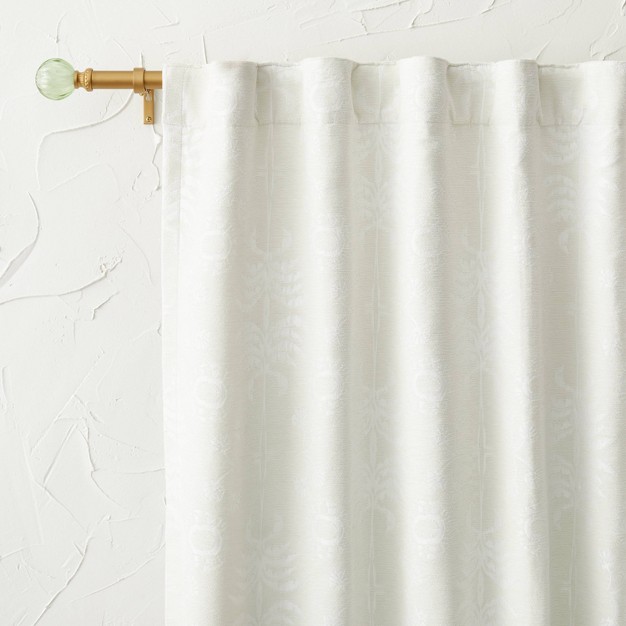 1pc Blackout Palm Frond Chenille Jacquard Window Curtain Panel Designed With Jungalow