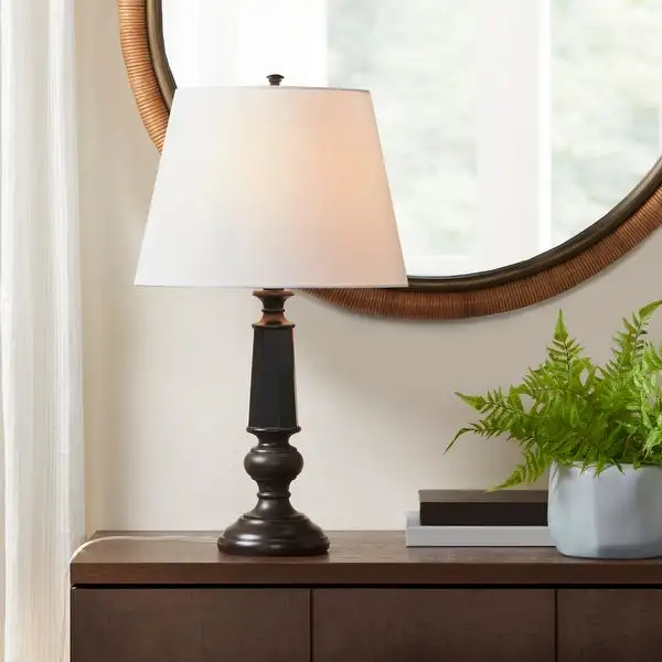 Martha Stewart Black Faceted Table Lamp 24.25