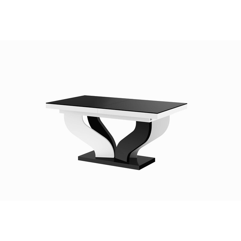 Strick   Bolton Britell Black/ White Extendable Dining Table