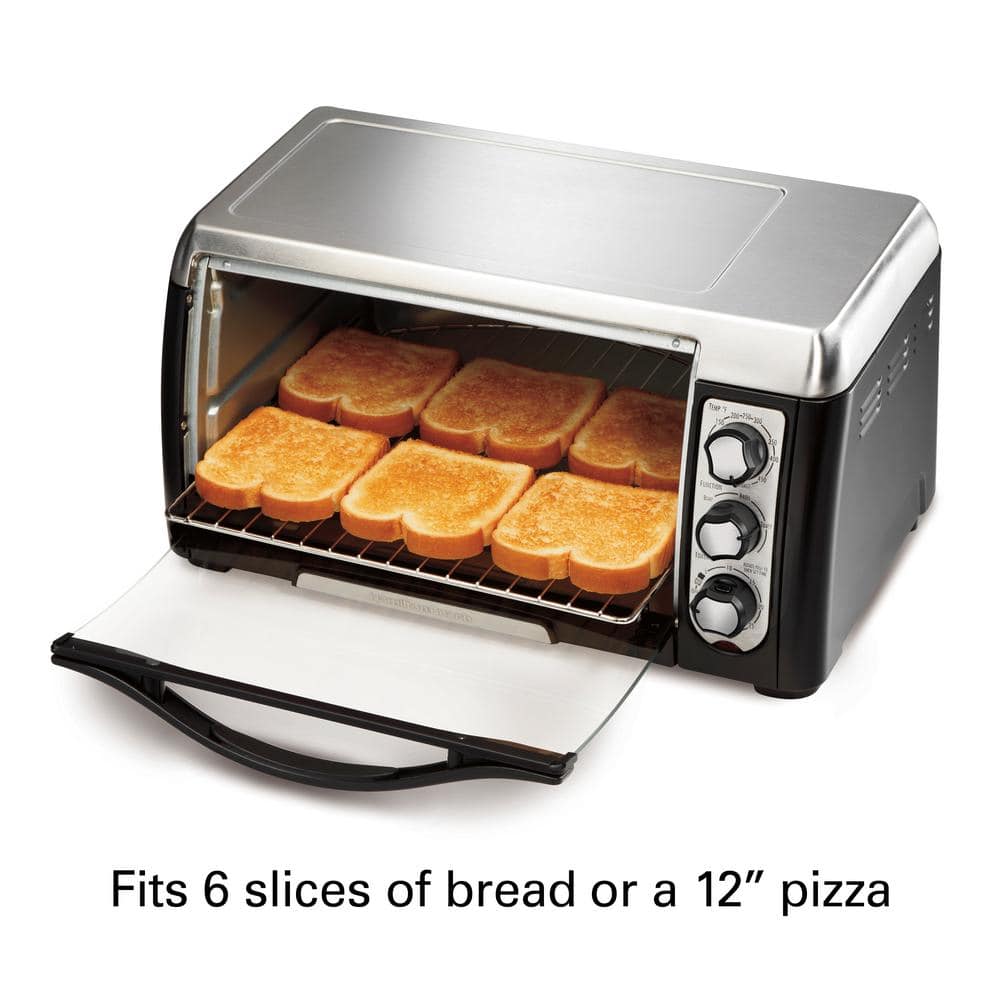 Hamilton Beach 6 Slice Easy Clean Black Toaster Oven 31330D