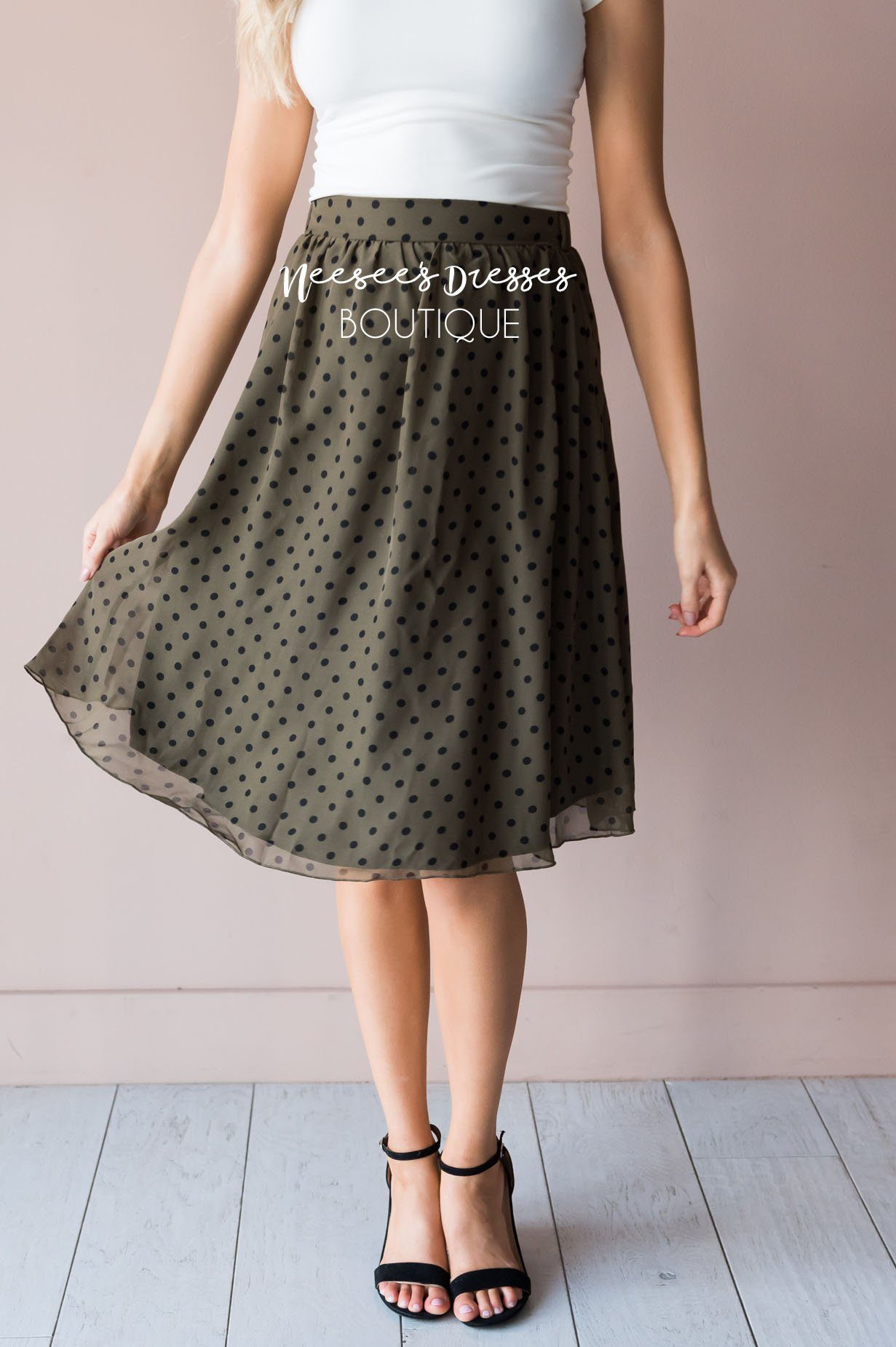 Pretty in Dots Modest Skirt